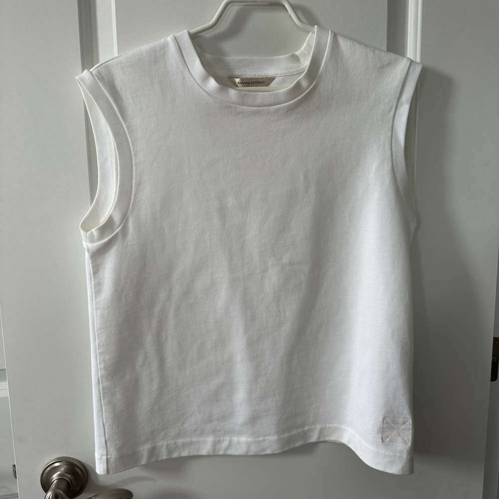 Banana Republic Heavyweight Cotton Tank in White